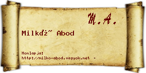Milkó Abod névjegykártya